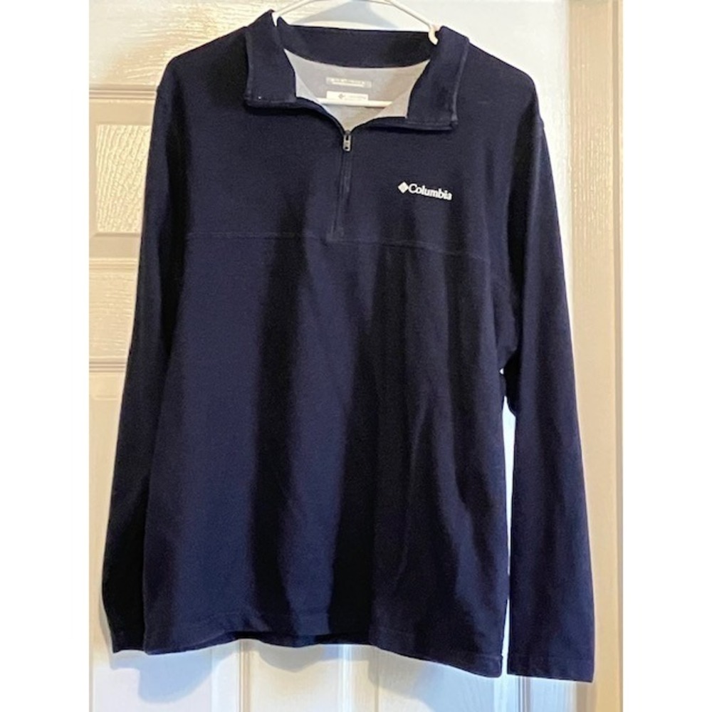 Columbia 1/4 zip pullover Men's Long Sleeve Shirt Size Large Navy